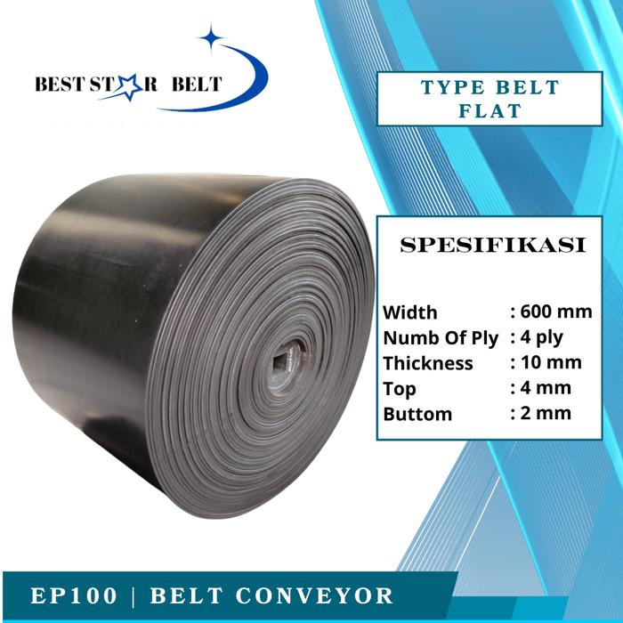 Gambar Karet Conveyor 60cm Belt Conveyor EP 100 BW 600mm x 4ply (10mm) dari Beststar Belt undefined Tokopedia