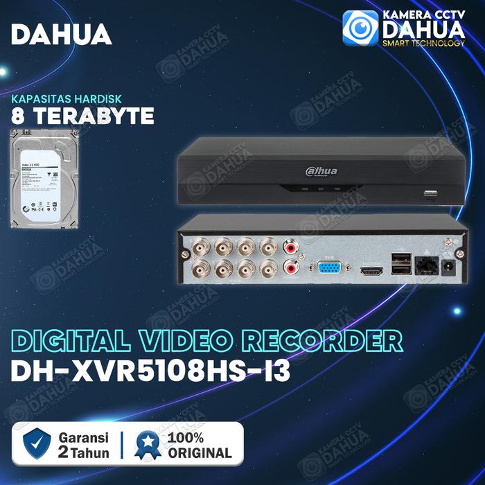 Gambar DVR DAHUA 5MP 3K 8 CHANNEL 8CH RECORDER CCTV PENTA BRID - +HARDDISK 8TB dari KAMERA CCTV DAHUA undefined Tokopedia