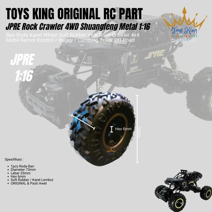Gambar Ban Roda Karet Soft Rubber Velk RC Rock Crawler 4x4 Offroad JPRE 1:16 dari BLACK CELL INDUSTRIES undefined Tokopedia