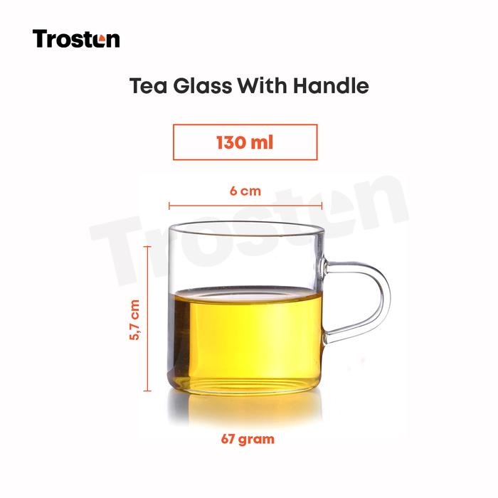 Gambar Tea Glass with Handle - Gelas Teh dengan Gagang - 80ml - 130ml dari Trosten undefined Tokopedia