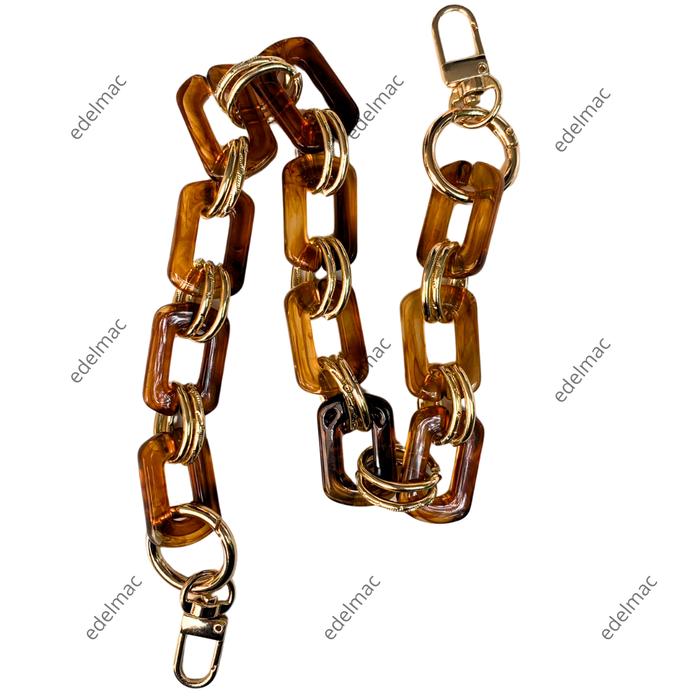 Gambar Rantai Tas Serempang Premium Resin Akrilik Plastik Retno Clothing Belt Chain Handbag Aksesoris Fashion Style - Coklat Transpar, 45cm dari edelmac undefined Tokopedia