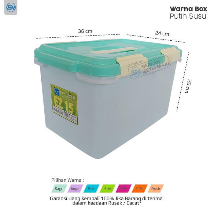 Gambar CONTAINER BOX PLASTIK KECIL EZY KAPASITAS 15 LITER - EZ15 dari BERKAH SETIA MAJU_NEW undefined Tokopedia