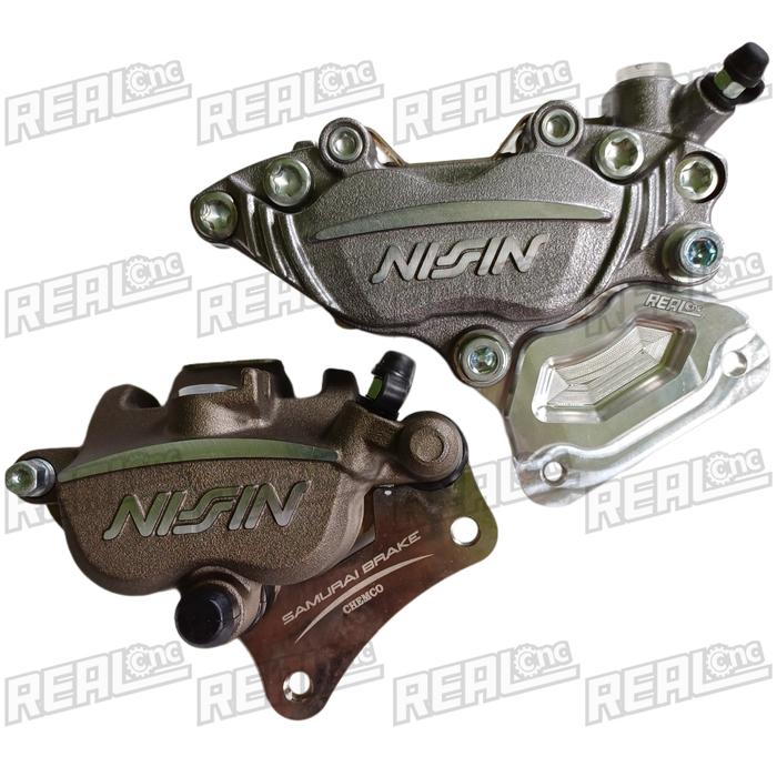 Gambar Paket Kaliper Nissin Samurai 4 P & 2 P Ninja 150 R 300, SS 300, RR 320 - Grey × Titan dari Luthfi Motosparepart undefined Tokopedia