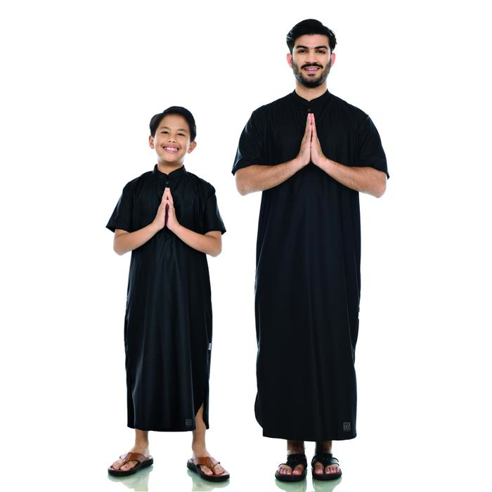 Gambar Jubah Gamis Couple Dewasa & Anak Baju Muslim Couple Ayah dan Anak - Black, Anak L dari Gayalo Official Store undefined Tokopedia