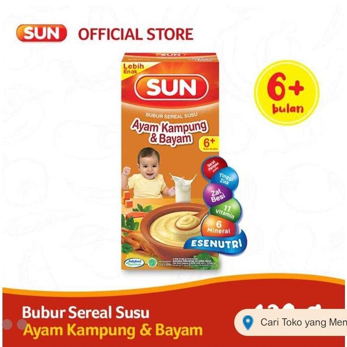 Gambar Sun Bubur Sereal Susu Ayam Kampung & Bayam 120G dari AGC Mall undefined Tokopedia