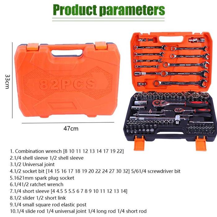 Gambar 82Pcs KUNCI SOCK SET Tools set / Tool set Hand socket set Tool set - 82Pcs/Set dari Aleshaols id undefined Tokopedia