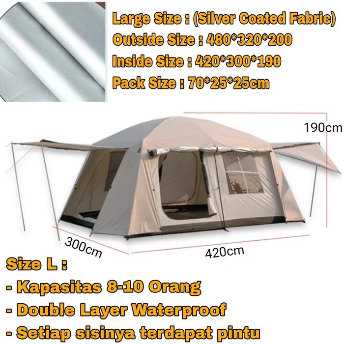 Gambar Tenda Keluarga Tentastic Village 13 Family Camping Tent Double Layer 4-10 Orang - Size L dari Damont Adventure_NEW undefined Tokopedia