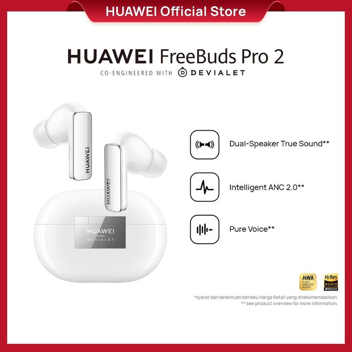 Gambar HUAWEI FreeBuds Pro 2 Wireless Earphone | Intelligent ANC 2.0 - Ceramic White dari Huawei Indonesia undefined Tokopedia