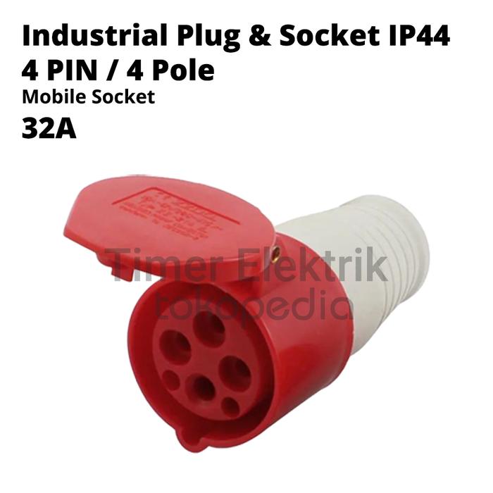 Jual Industrial Plug & Socket IP44 4 Pin / 4 Pole 32A Berbagai Variant ...