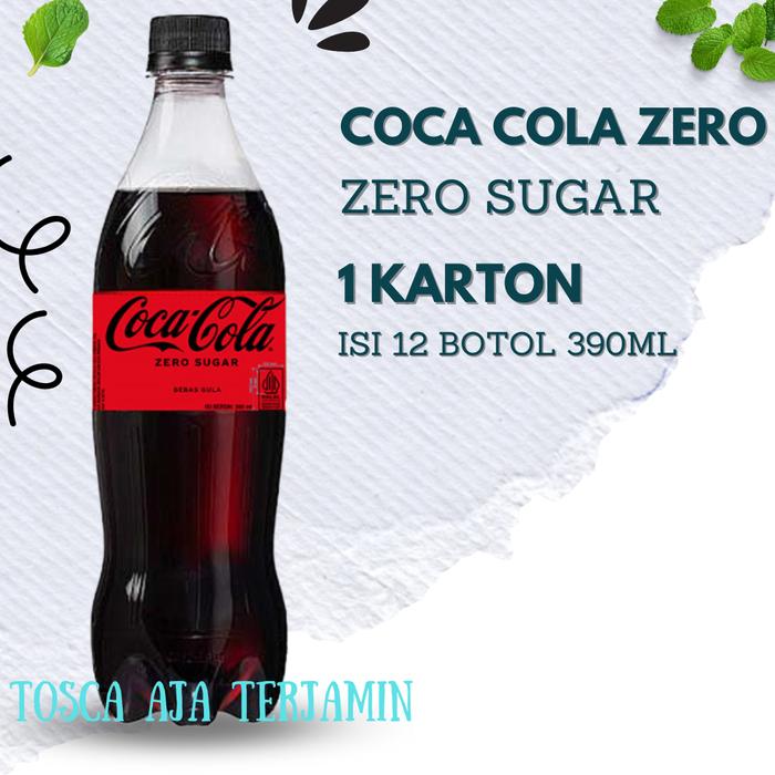 Gambar Coca Cola Zero 390ML Botol 1 Karton isi 12 Botol x 390 ML - COLA ZERO dari TC Tosca undefined Tokopedia