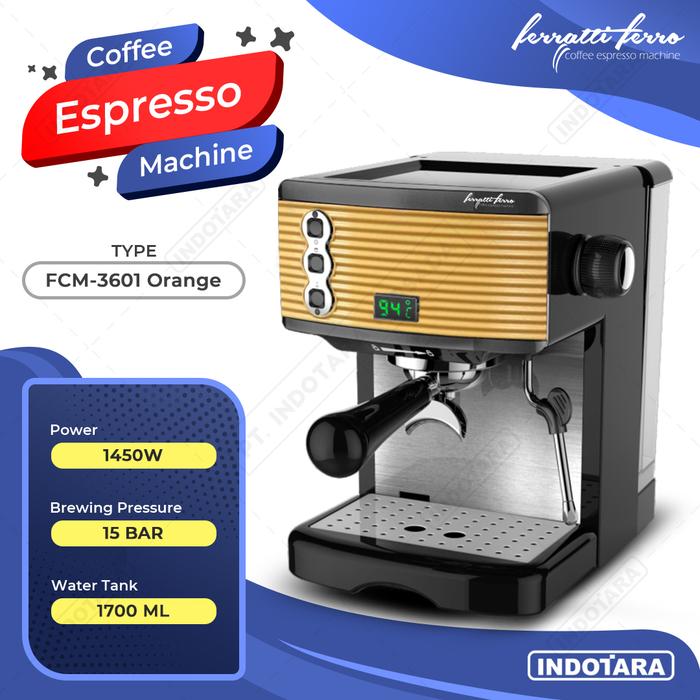 Gambar Ferratti Ferro Espresso Machine FCM3601 - Orange dari PT. Indotara Persada undefined Tokopedia