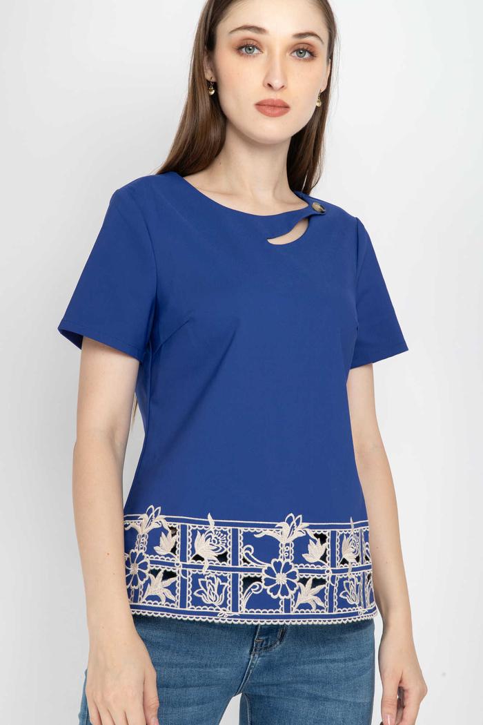 Gambar *Ready Stok* SISTER'S - Atasan Katun Jepang Y8624 (ZE) - Biru, 4L dari Sisters Fashion Group undefined Tokopedia