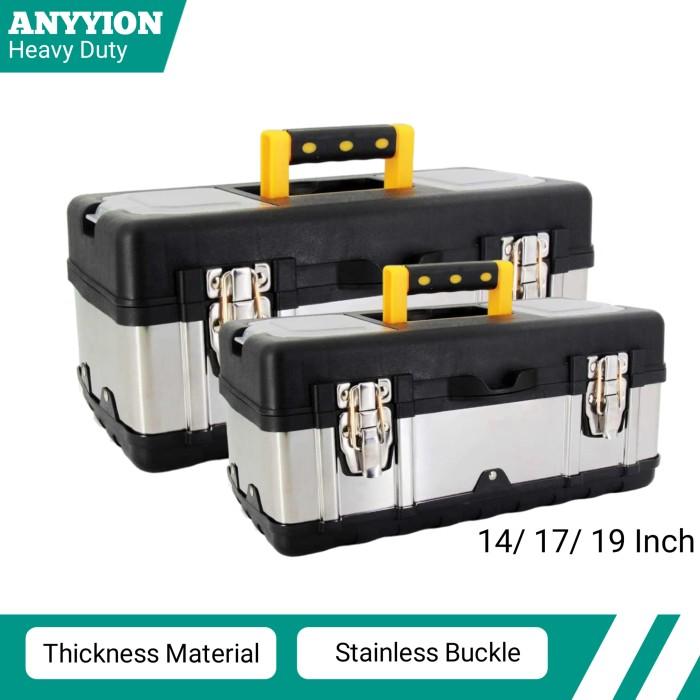 Gambar ANYYION Tool Box Besar 15-20 Inch Kotak Perkakas Stainless Toolbox Heavy Duty Durable Stainless AN10 - 36x17x17 cm dari Kawan Lama 88 undefined Tokopedia