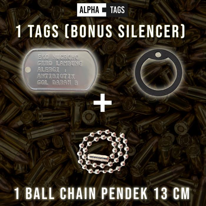 Gambar Kalung hewan custom tulisan+gambar dogtags anti alergi anti karat - 1trags1klgpdk dari Alpha Tags undefined Tokopedia