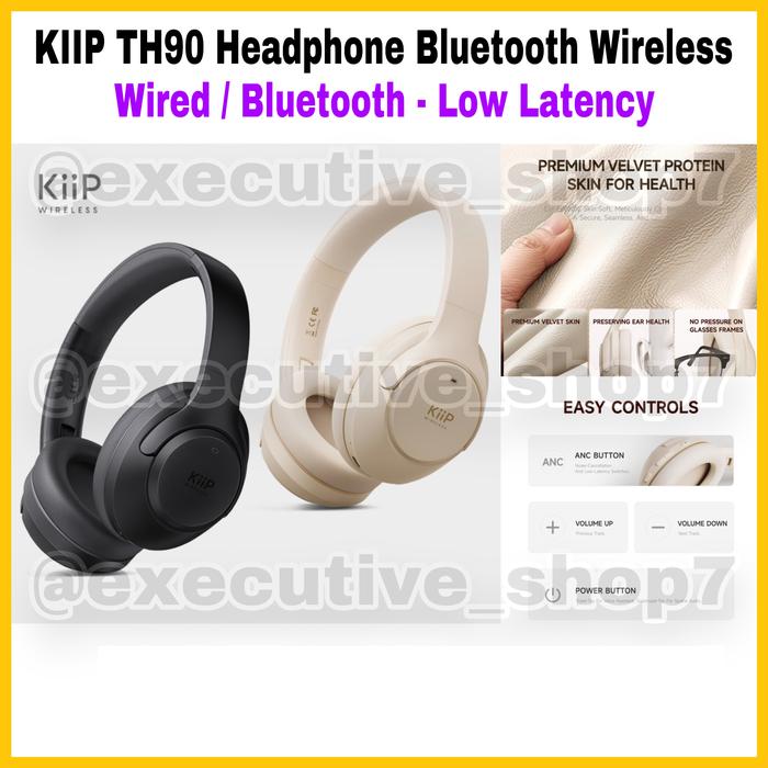 Gambar KIIP TH90 Headphone Bluetooth Wireless - Wired / Bluetooth Low Latency - Black dari Executive Shop7 undefined Tokopedia