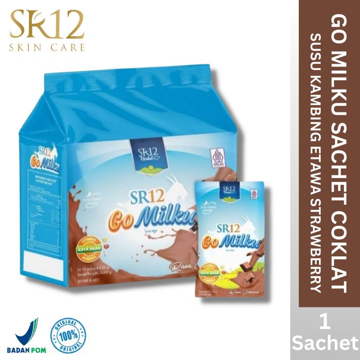 Gambar SR12 Go Milku Kemasan Sachet Coklat Susu Kambing Menaikan Berat Badan dari SR12 Skin Sane undefined Tokopedia