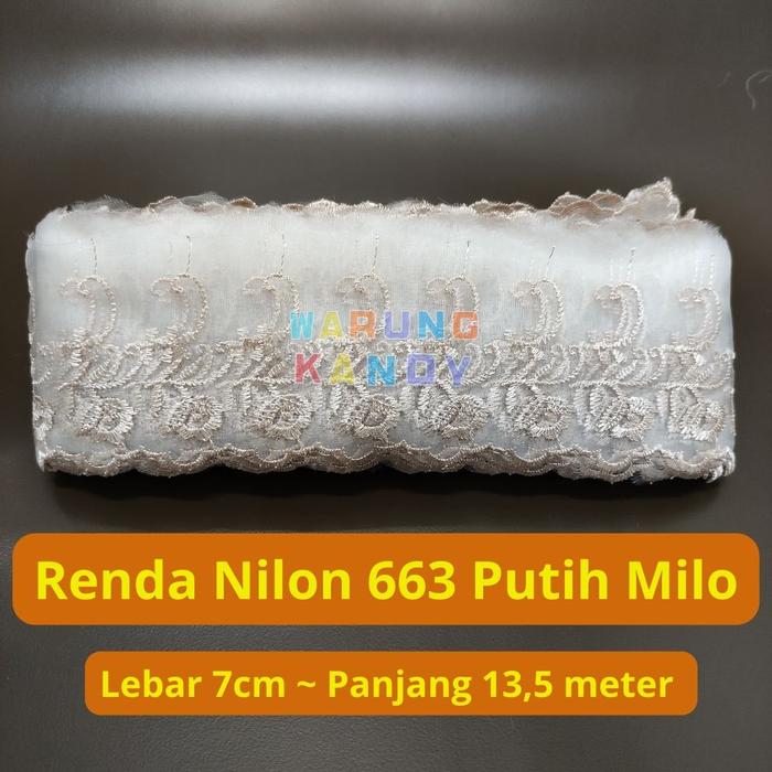 Gambar Renda Nilon 663 Putih Milo 7cm dari Warung Kandy undefined Tokopedia