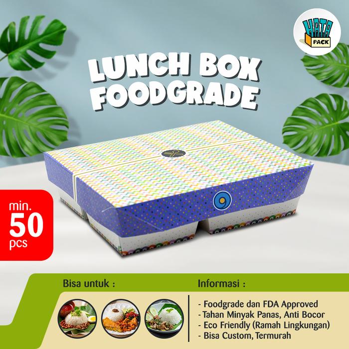 Gambar Paper Lunch Box Sekat 5 / Tab Plus 5C 17 x 15 cm / Paper Box Sekat 5 dari Hatapack Bandung undefined Tokopedia
