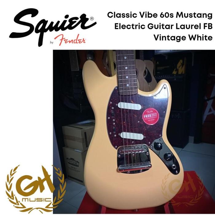 Gambar Squier Classic Vibe 60S Mustang Electric Guitar, Laurel Fb - Gitar - Vintage White dari Birama Music Store undefined Tokopedia