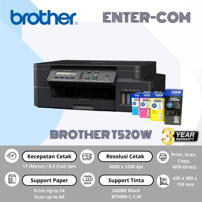 Gambar PRINTER BROTHER DCP-T510W - T520W, Tanpa Tinta dari elevenkomp undefined 3 Tokopedia