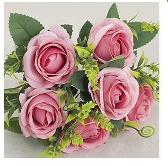 Gambar 6K Bunga Mawar Rose Artificial Flower Mix Eucalyptus - pink purple dari Floriti undefined Tokopedia