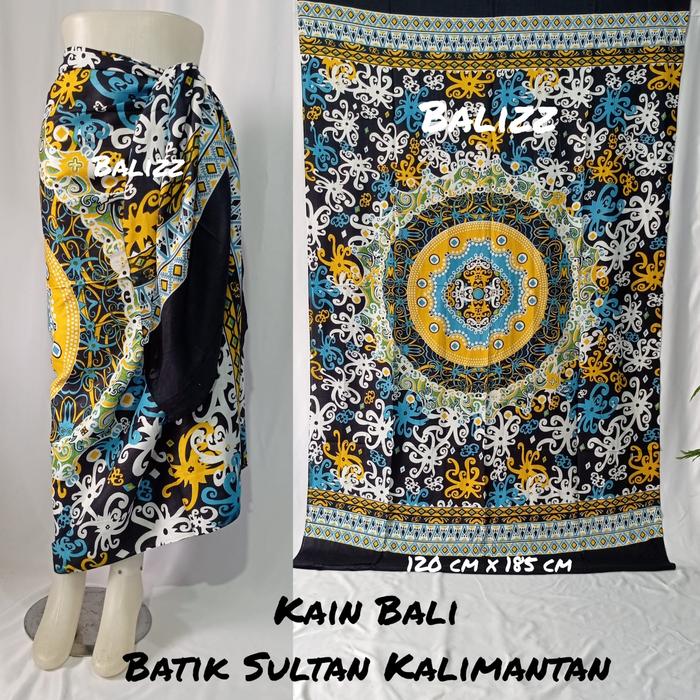 Gambar kain bali pantai/Sarung pantai/kain bali motif batik sultan kalimantan - Biru dari IDLENZ undefined Tokopedia
