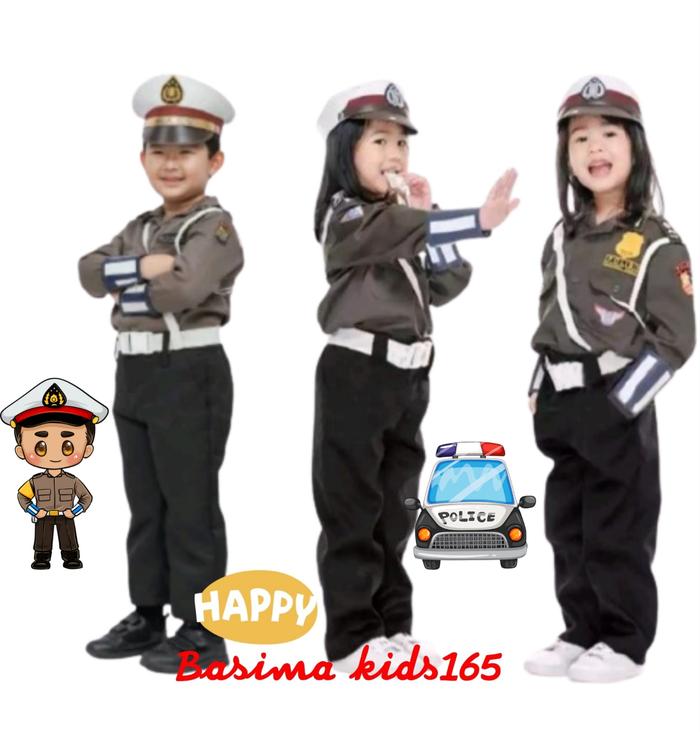 Gambar baju seragam polisi anak karnaval/ Seragam polisi lantas anak anak - pocil cewek, XXL dari Basimakids165 undefined Tokopedia