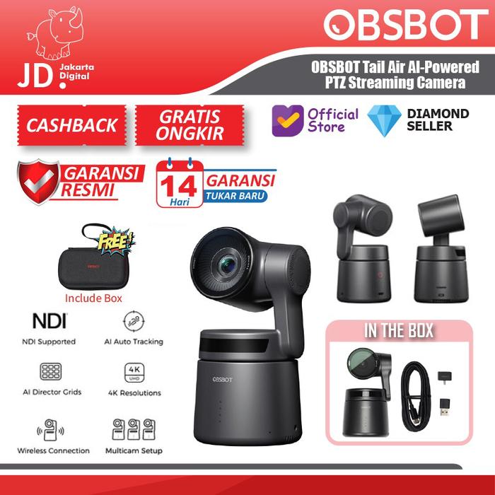 Gambar OBSBOT Tail Air AI-Powered PTZ Streaming Camera - GARANSI RESMI Kamera PTZ Led Smart Lens Cctv - STANDARD dari Jakarta Digital 8 undefined Tokopedia