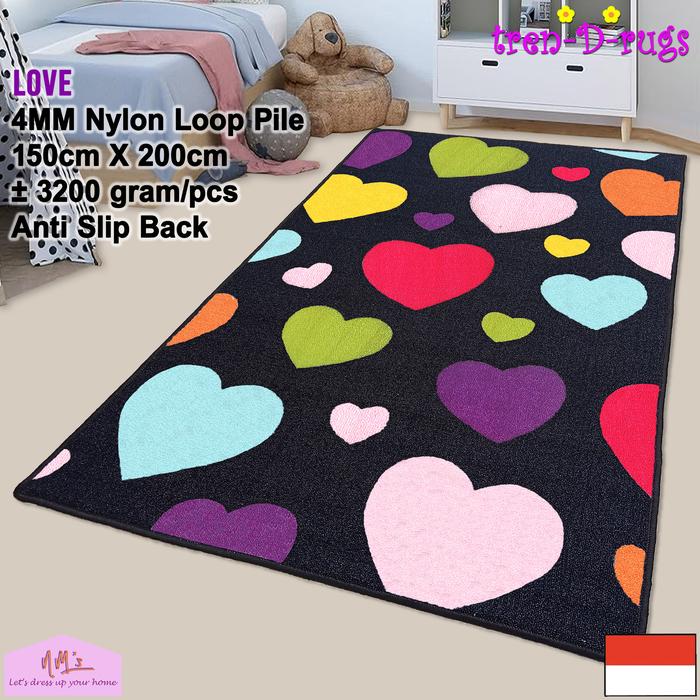 Gambar Tren-D-rugs karpet anak permadani lantai kamar anti slip 150x200 NMs - BlackMulticolor dari NMs Lets dress up your home undefined Tokopedia