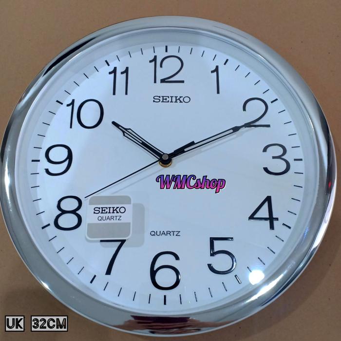 Gambar Jam Dinding Seiko 32cm Chrome Stainless - Detak dari WMCSHOPp undefined Tokopedia