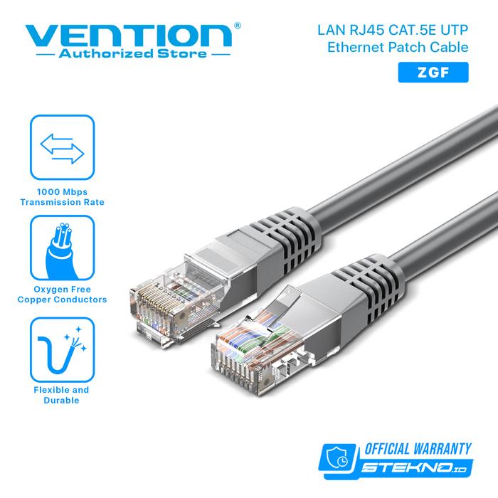 Gambar Vention Kabel Lan Cat6 Cat5e RJ45 Ethernet Internet - ZGF Grey Cat5e, 1 Meter dari Vention Authorized Store undefined Tokopedia