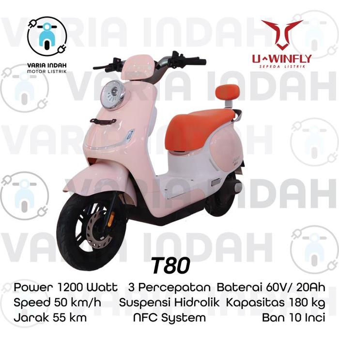 Gambar Motor Listrik Uwinfly T80 - Fashion Pink dari Uwinfly Varia Indah undefined Tokopedia