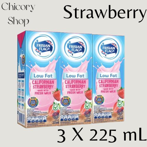 Gambar FRISIAN FLAG Low Fat Susu UHT Strawberry / Coklat / Vanilla 3 X 225 ml - Strawberi dari ChicoryShop~ undefined Tokopedia