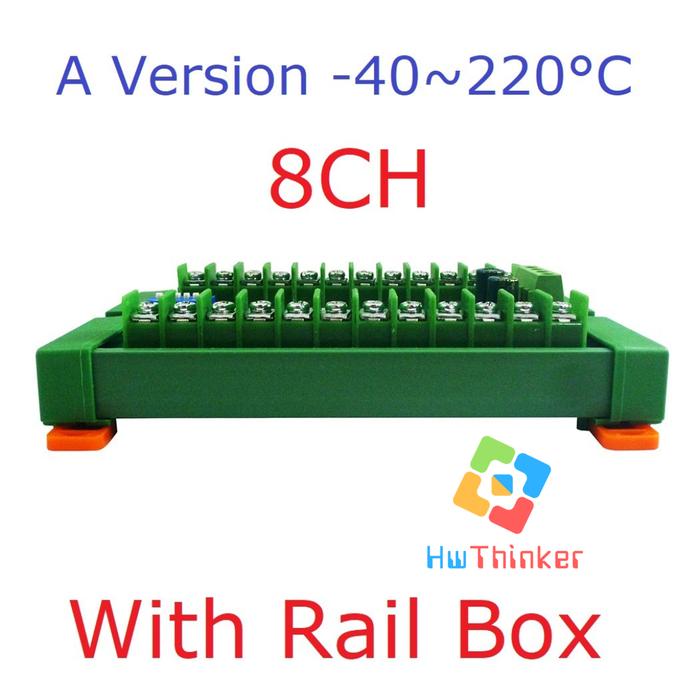 Gambar PTA8D08 Modul 8ch DC 8-30V PT100 RTD RS485 Temperature Sensor Modbus - TipeA Rail-Box dari HwThinker undefined Tokopedia