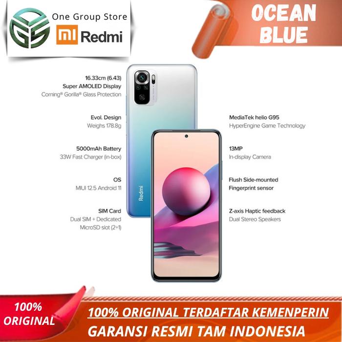 Gambar XIAOMI REDMI NOTE 10S 6/128GB GARANSI RESMI TAM - Ocean Blue dari One Group Store undefined Tokopedia