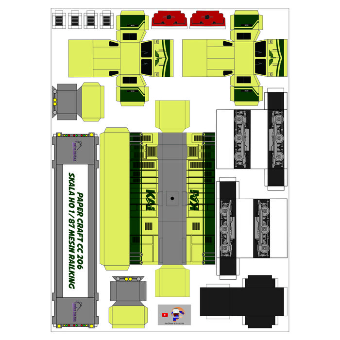 Gambar GRIYADEFARA PAPERCRAFT LOKOMOTIF CC 206 SKALA HO 1/87 - CC 206 Livery 1 dari Griya Defara ID undefined Tokopedia