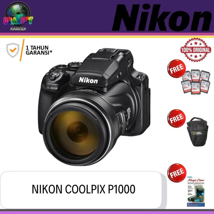 Jual CAMERA NIKON COOLPIX 1000 NIKON P1000 FULLSET BOX, PAKET