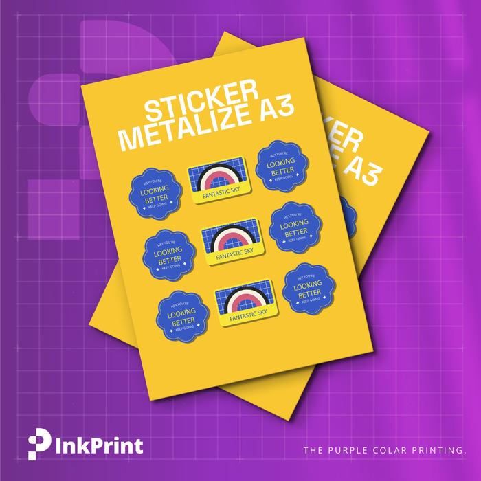 Gambar Cetak Sticker Metalize A3 Gold / Silver - Glossy, KisCut dari Inkprintid undefined Tokopedia