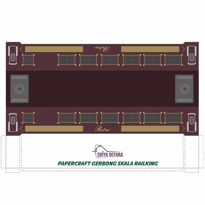 Gambar GRIYADEFARA PAPERCRAFT GERBONG KERETA API SKALA HO 1/87 1:87 RAILKING - Gerbong 22 dari Griya Defara ID undefined Tokopedia