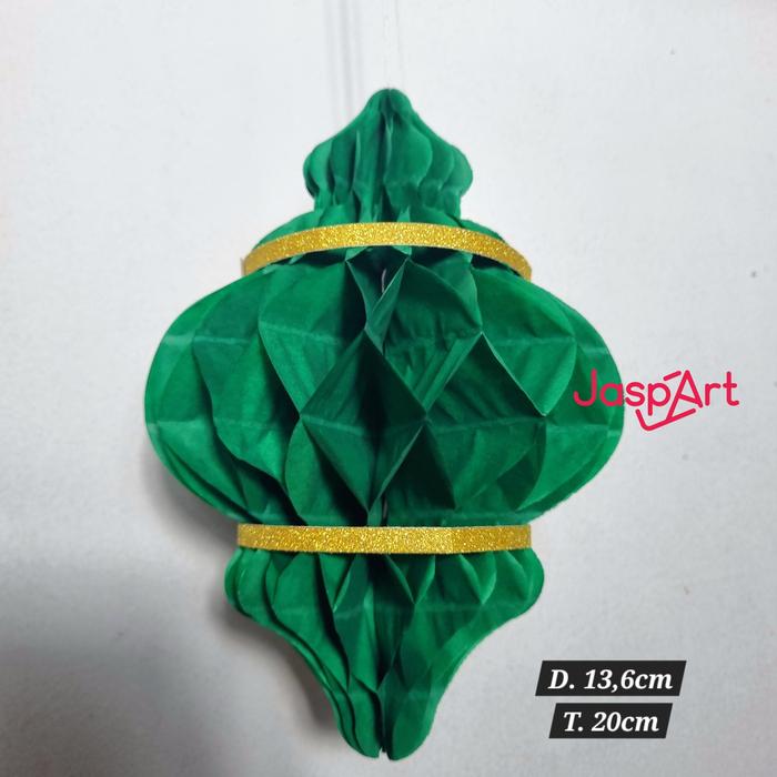 Gambar Lampion Lebaran Lampion Tawon Idul Fitri Hijau Honeycomb Ramadhan - HIJAU 20CM dari Jaspart undefined Tokopedia