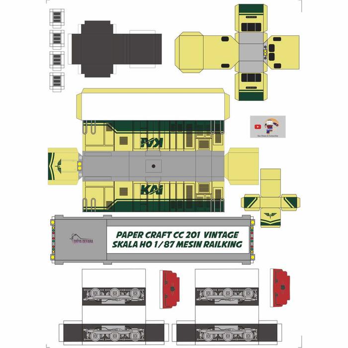 Gambar GRIYADEFARA PAPERCRAFT LOKOMOTIF CC 201 CC201 SKALA HO 1/ 87 RAILKING - CC 201 Livery 1 dari Griya Defara ID undefined Tokopedia
