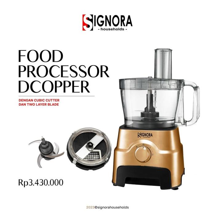 Gambar Food Processor Signora DCopper & Bonus Hadiah - Cubic+2 Blade dari bless.bliss undefined Tokopedia