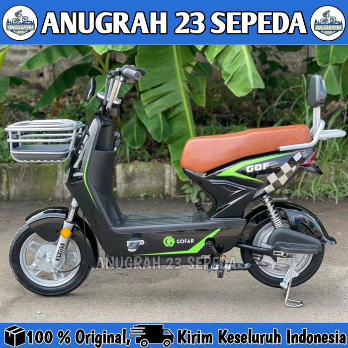 Gambar Sepeda Listrik GOFAR 3 Electric Bike Garansi Resmi Terbaru - Hitam dari Anugrah 23 sepeda undefined Tokopedia