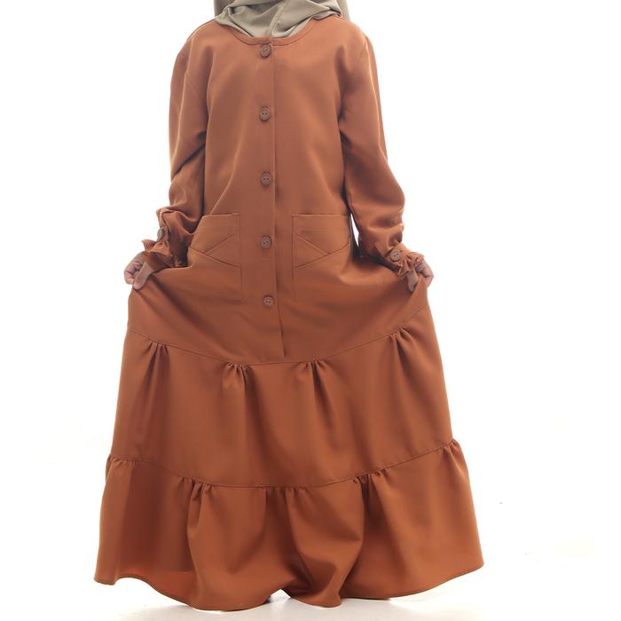 Gambar Bani Batua - Gamis Dress Muslim Anak Perempuan Sarang Byakta Exclusive - 36S Rust, 1-2 tahun dari MOT.Fashionid undefined Tokopedia