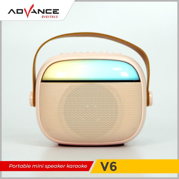 Gambar Speaker Advance V6 Portable LED 2 MIC Karaoke Bluetooth - Merah Muda dari Advance Digitals Store1 undefined Tokopedia
