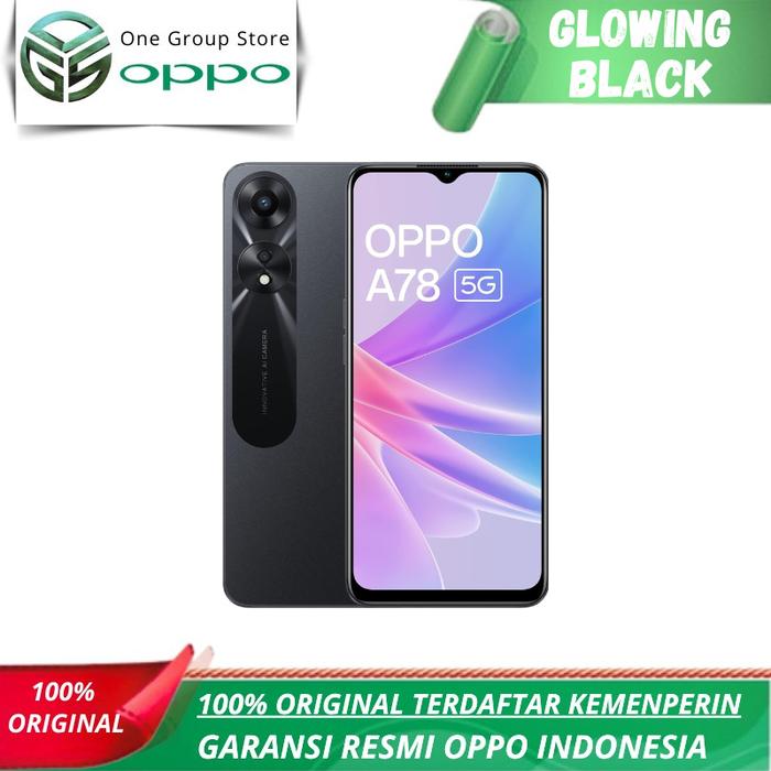 Gambar Oppo A78 5G | NFC 16/128GB (RAM 8GB+8GB Extended) Garansi Resmi Oppo - Hitam dari One Group Store undefined Tokopedia