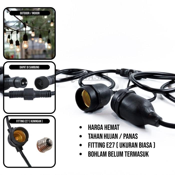Jual Kabel Fitting Lampu Gantung 10 Fitting Outdoor Dekorasi Kafe Cafe ...