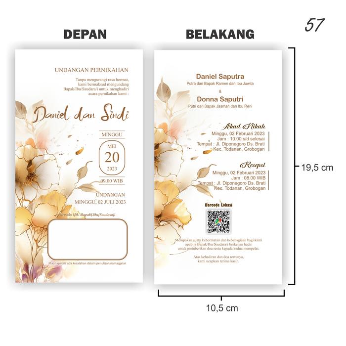 Gambar UNDANGAN PERNIKAHAN, CETAK UNDANGAN SIMPEL - 57 dari percetakanems undefined Tokopedia