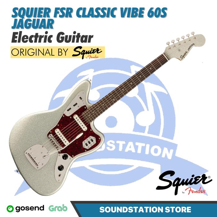 Gambar Squier FSR Classic Vibe 60s Jaguar Electric Guitar - Gitar Elektrik - Silver Sparkle dari SoundStation Store undefined Tokopedia