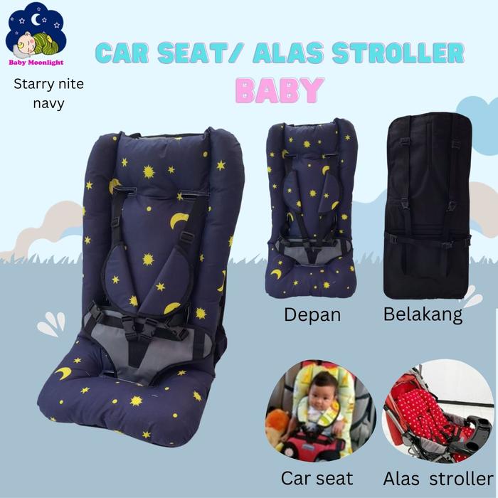Gambar PROMO...!! CAR SEAT BABY PORTABEL/ALAS KURSI BAYI/ALAS STROLLER BAYI - Starry navy dari baby moonlight house undefined Tokopedia